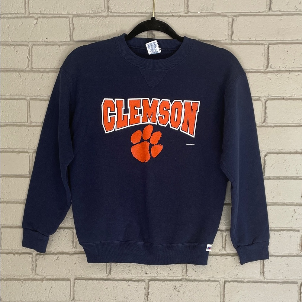 Russell Athletic Navy and Orange Clemson Sweatshirt